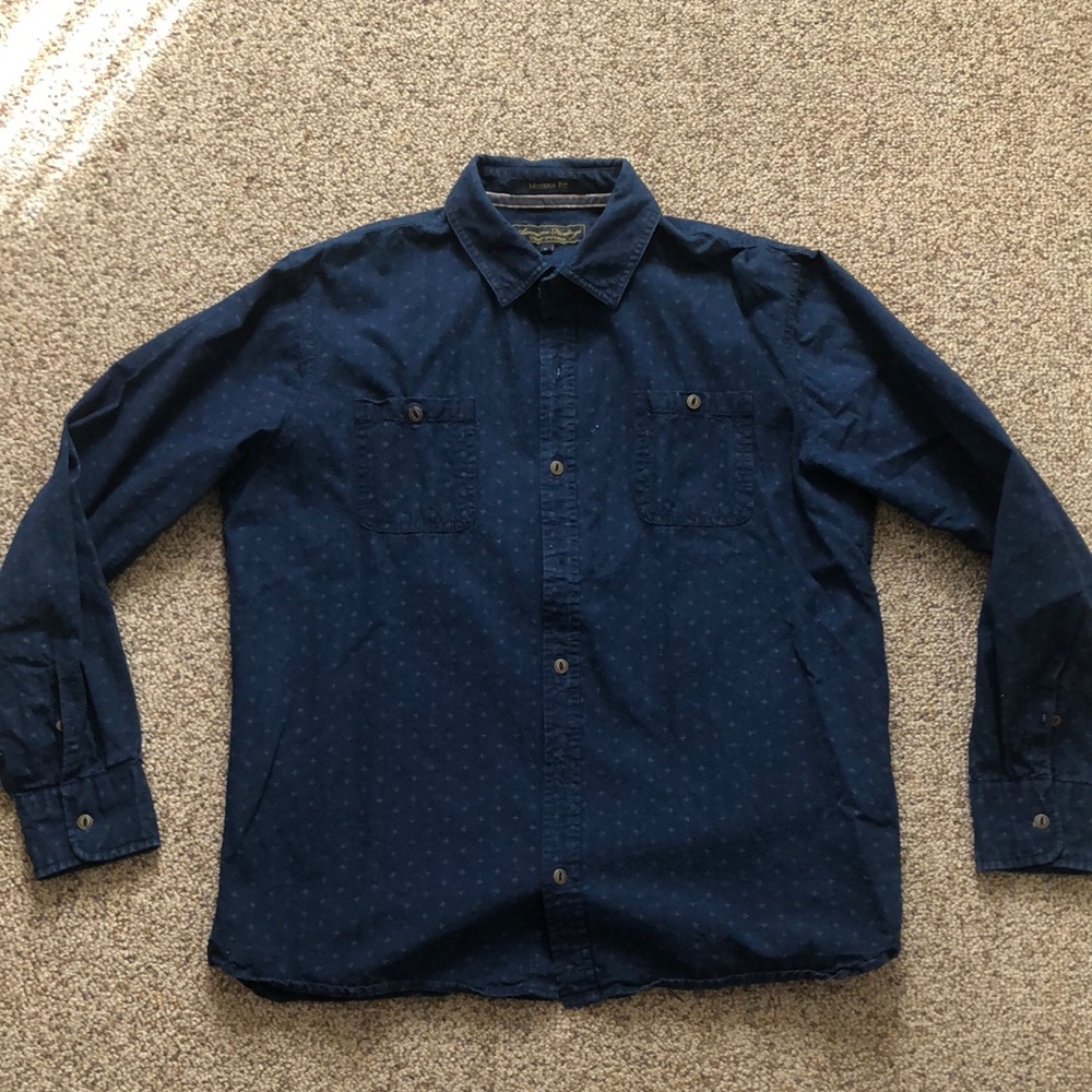 American Heritage size L button down denim shirt